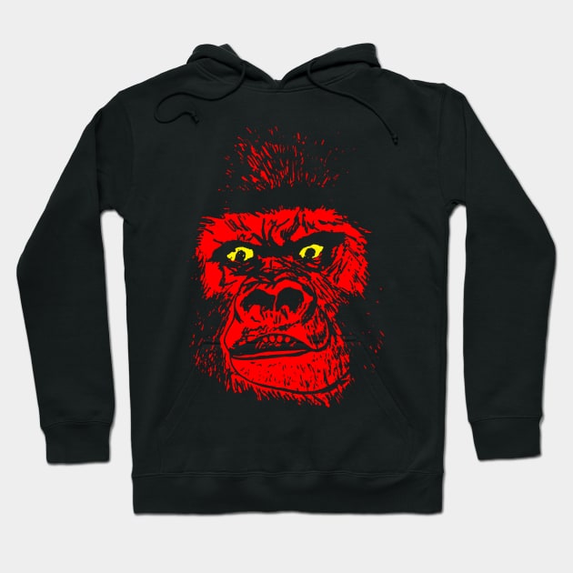 Scary Red Gorilla Hoodie by MatchbookGraphics